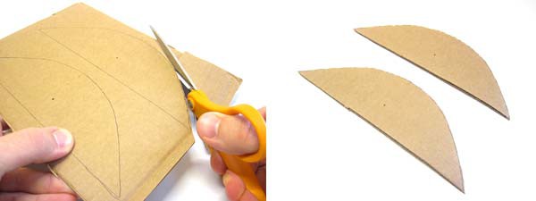 Two parabolas are cut from a cardboard square
