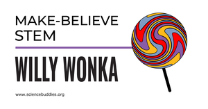 Colorful lollipop to represent Willy Wonka Science, part of Make-Believe STEM with Science Buddies