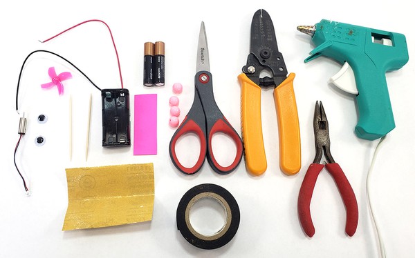 materials to build mini propeller car.