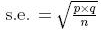 Equation for finding standard error in a data set