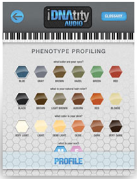 iDNAtity Audio app screen shot
