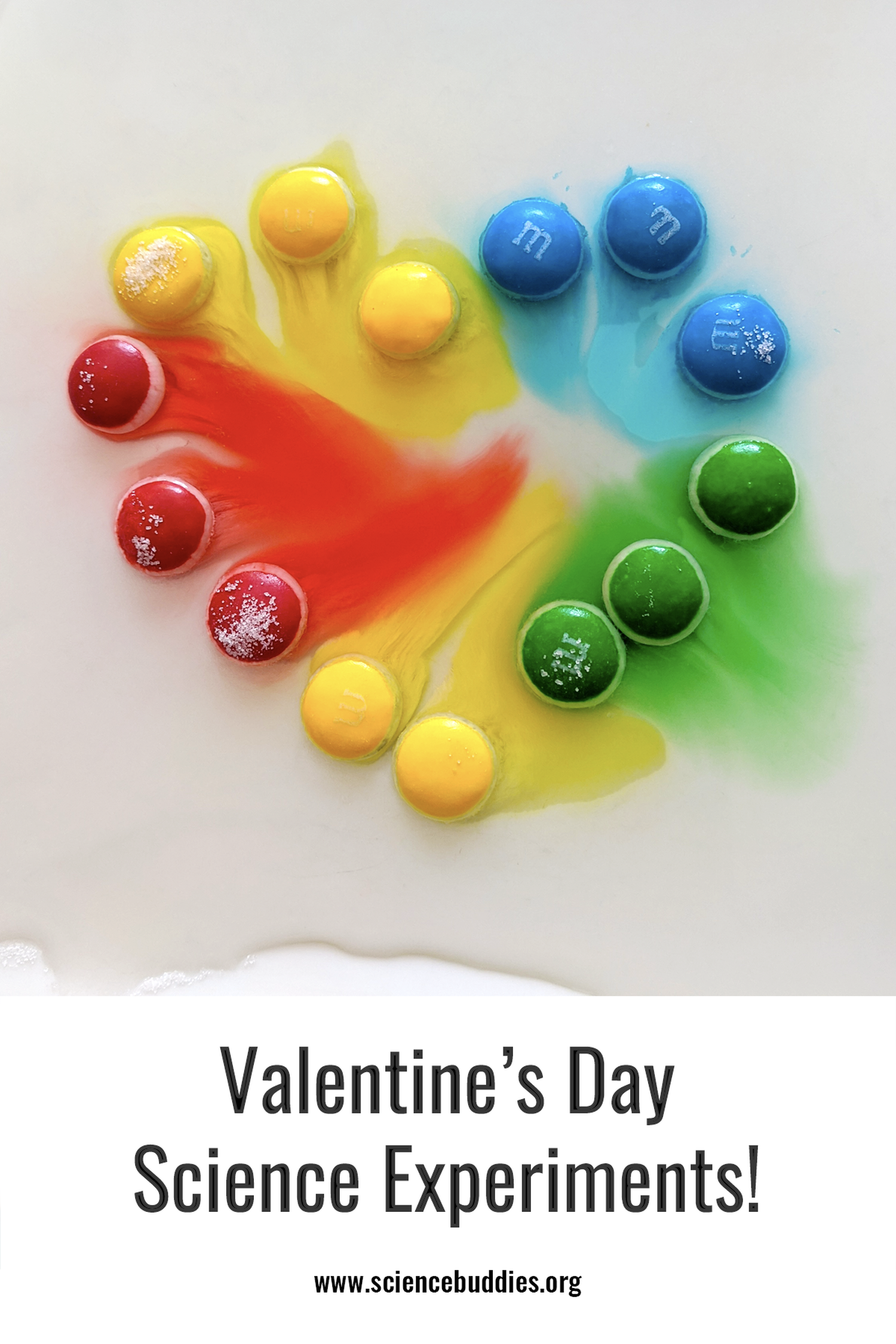 Valentine's Day STEM Experiments - colorful candy diffusion chemistry activity