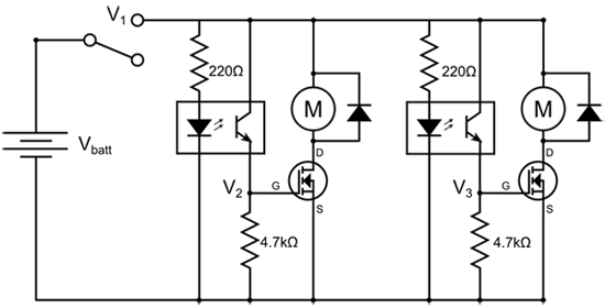 Circuit diagram for a line following robot