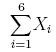 Equation for the summation of six different values of X using the sigma symbol