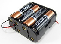 A battery pack that holds eight AA batteries