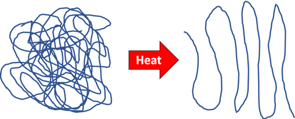  Heat treatment usually unfolds a proteins complex three-dimensional structure 