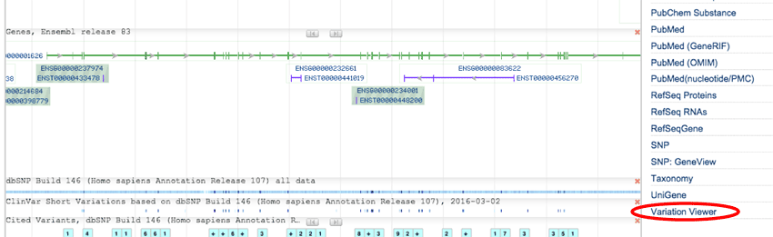 Screenshot of a specific link on the CFTR gene information page on the ncbi.nlm.nih.gov website