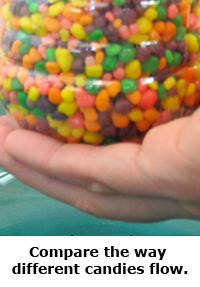 Spring break science / hands-on projects guide for families -- candy waterfall physics