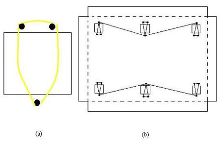 Diagram showing how to place thumbtacks and how to wrap string around the vent holes