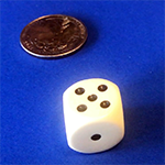 Coin and dice used for a probability activity