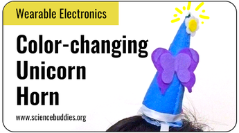Wearable Science Project: Unicorn Horn with a color-changing LED in the tip
