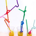 Three straws of different lengths as part of exploration of whether or not a really long straw can work