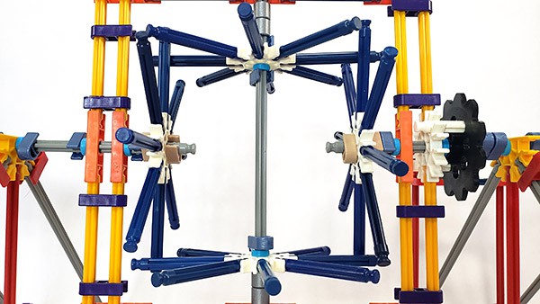 Close-up of differential gear mechanism