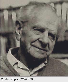 Black and white photo of Karl Popper