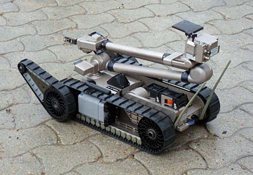 Photo of a remote controlled robot used to disarm bombs