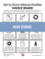 Get to Know Science Buddies choice board for High School