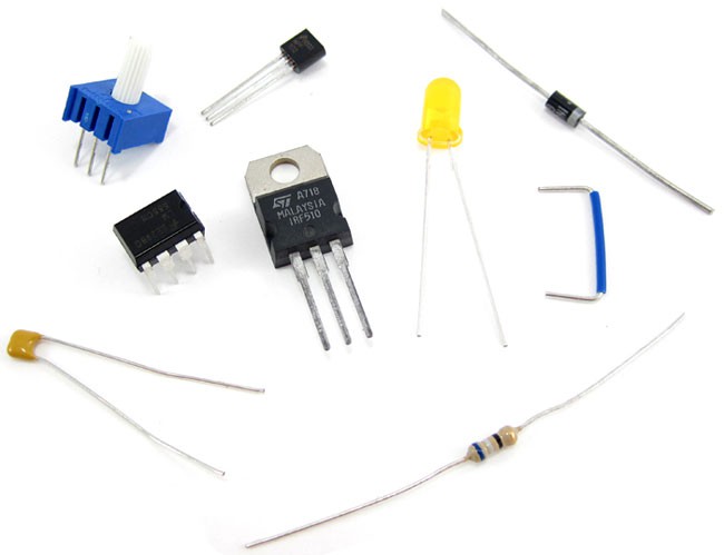 Various electronic components have different numbers and sizes of leads or pins