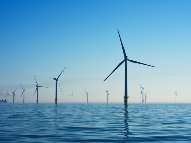 Wind farm in the ocean