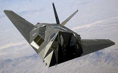 Photo of a F117 Nighthawk in flight