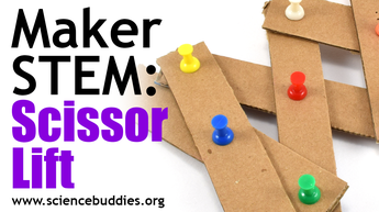 Makerspace STEM: Scissor lift made from cardboard and pushpins 