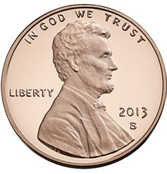 A new, shiny copper penny