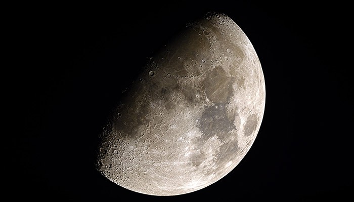 A picture of the moon in its waxing gibbous phase. 