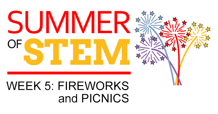 Fireworks image to represent the fireworks, picnics, parades, and celebrations theme for Week 5 of Summer of STEM virtual summer camp with Science Buddies