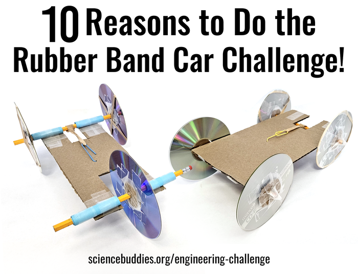 Example of rubber band cars for the 2024 Engineering Challenge