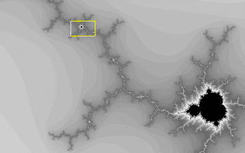 Portion of a fractal magnified resembles repeated branches of lightning