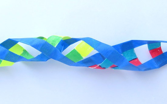 Paper model of a double helix structure
