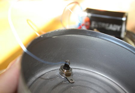 A RCA phono jack is mounted to a washer