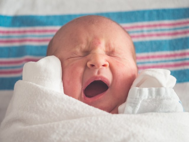 baby yawning