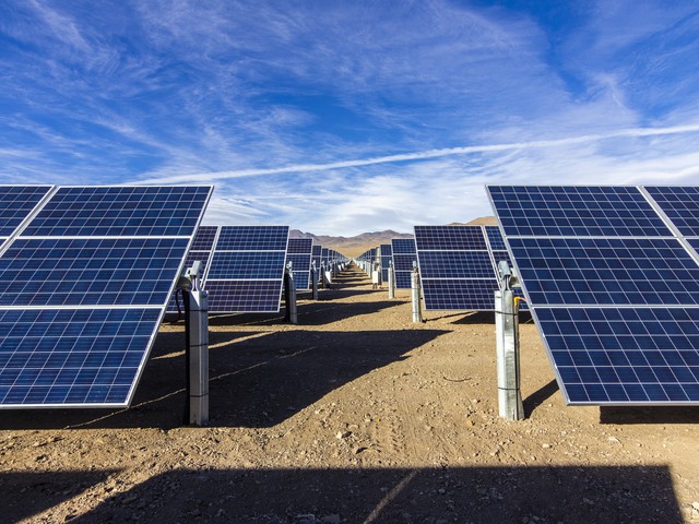 Solar panels in desert