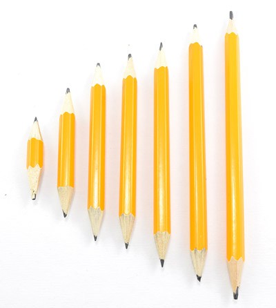 Pencils sorted by size