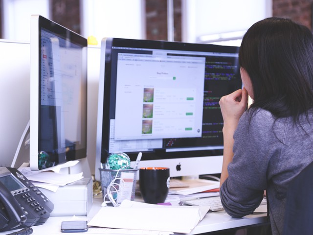 woman at desk