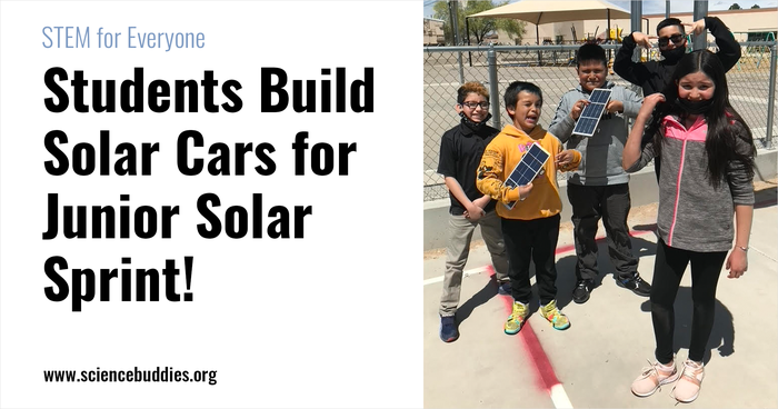 Students with a solar sprint car