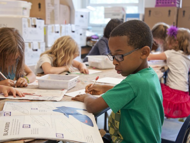 child in classroom