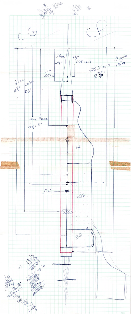 Drawing of a model rocket by Science Buddies founder Ken Hess