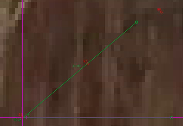 A graph is created in the Tracker tool to draw a launch angle using markers used to track a balls trajectory