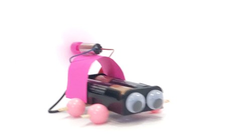 a mini propeller car moving forward 