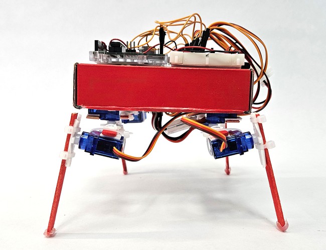 Side view of the robot showing the legs 