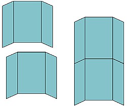Drawing of two display boards stacked on each other vertically