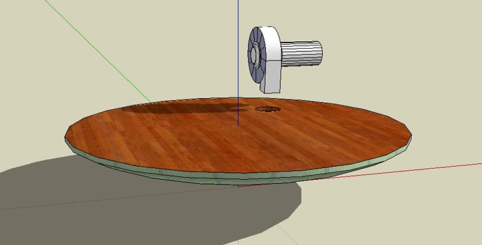 Top view of hovercraft with a blower attached