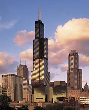 Photo of the Sears Tower, a skyscraper in Chicago