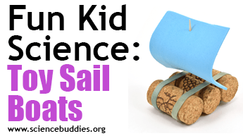 Toy sail boat from corks and craft materials