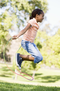 Girl jumping rope