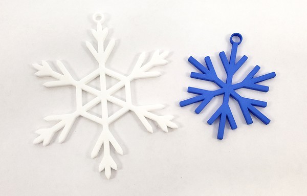 3D printed snowflake ornaments