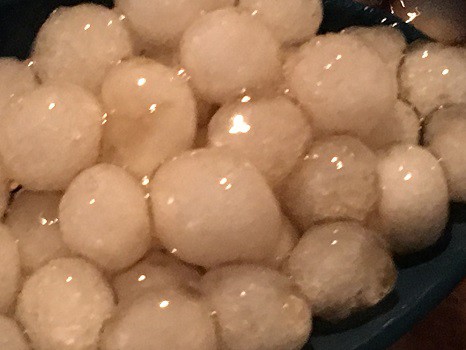 Cooked, white boba