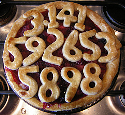 Pi Pie by Kat M - great tribute to Pi day with number-topped pie