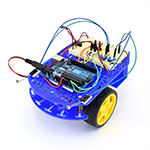 BlueBot robot that has been customized with arduino and solar power